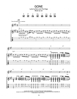 page one of Gone (Guitar Tab)