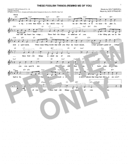 page one of These Foolish Things (Remind Me Of You) (Lead Sheet / Fake Book)