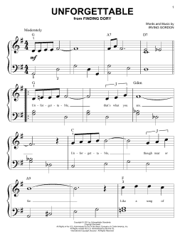 page one of Unforgettable (Big Note Piano)