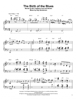 page one of The Birth Of The Blues (Piano Transcription)