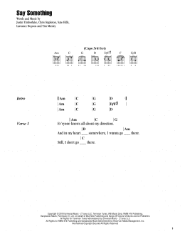 page one of Say Something (feat. Chris Stapleton) (Guitar Chords/Lyrics)