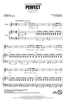 page one of Perfect (2-Part Choir)