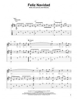 page one of Feliz Navidad (Solo Guitar)