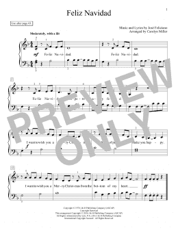 page one of Feliz Navidad (Educational Piano)