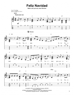 page one of Feliz Navidad (Easy Ukulele Tab)