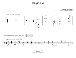 page one of Heigh-Ho (from Snow White And The Seven Dwarfs) (Educational Piano)