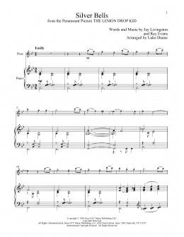 page one of Silver Bells (Flute and Piano)