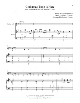 page one of Christmas Time Is Here (Clarinet and Piano)