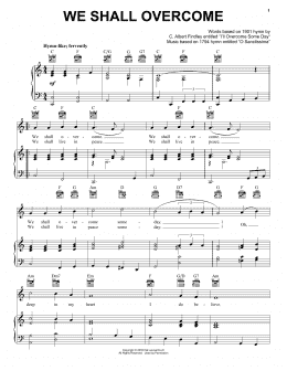 page one of We Shall Overcome (Piano, Vocal & Guitar Chords (Right-Hand Melody))