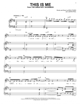 page one of This Is Me (from The Greatest Showman) (Piano & Vocal)