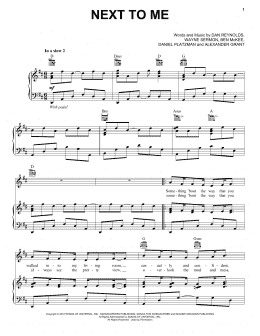 page one of Next To Me (Piano, Vocal & Guitar Chords (Right-Hand Melody))