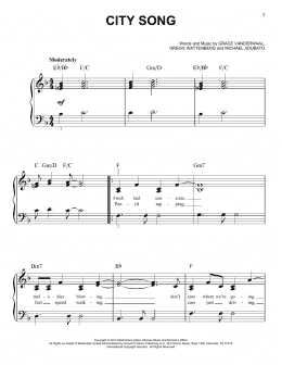 page one of City Song (Easy Piano)