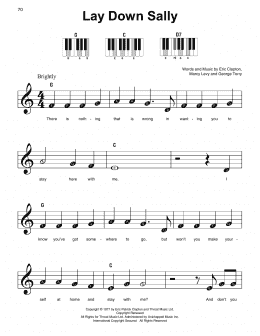 page one of Lay Down Sally (Super Easy Piano)