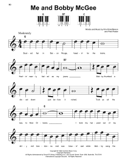 page one of Me And Bobby McGee (Super Easy Piano)