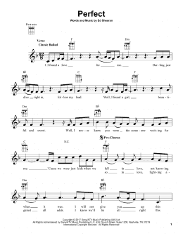 page one of Perfect (Ukulele)