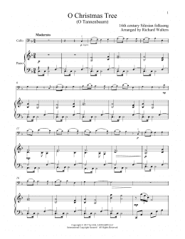 page one of O Christmas Tree (Cello and Piano)