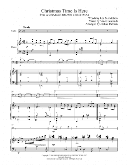 page one of Christmas Time Is Here (Cello and Piano)