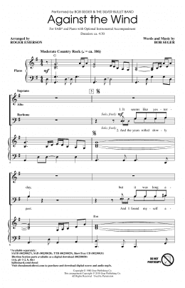 page one of Against The Wind (SAB Choir)