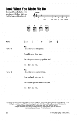 page one of Look What You Made Me Do (Guitar Chords/Lyrics)