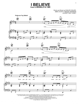 page one of I Believe (Piano, Vocal & Guitar Chords (Right-Hand Melody))