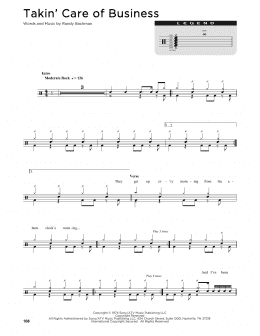 page one of Takin' Care Of Business (Drum Chart)