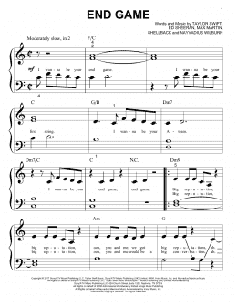 page one of End Game (Big Note Piano)