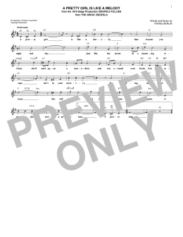 page one of A Pretty Girl Is Like A Melody (Lead Sheet / Fake Book)