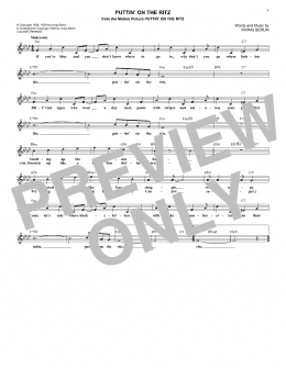 page one of Puttin' On The Ritz (Lead Sheet / Fake Book)