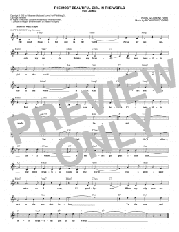 page one of The Most Beautiful Girl In The World (Lead Sheet / Fake Book)