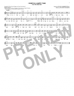 page one of I Whistle A Happy Tune (Lead Sheet / Fake Book)