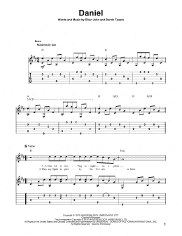 page one of Daniel (Solo Guitar)