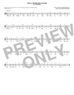 page one of You'll Never Walk Alone (from Carousel) (Lead Sheet / Fake Book)