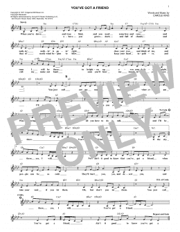 page one of You've Got A Friend (Lead Sheet / Fake Book)