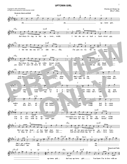 page one of Uptown Girl (Lead Sheet / Fake Book)