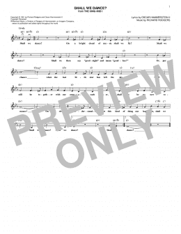 page one of Shall We Dance? (Lead Sheet / Fake Book)