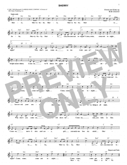 page one of Sherry (Lead Sheet / Fake Book)