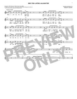 page one of See You Later, Alligator (Lead Sheet / Fake Book)