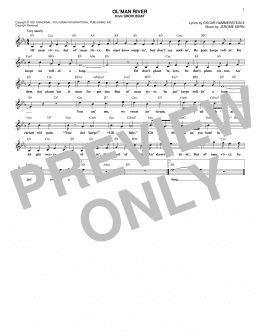 page one of Ol' Man River (Lead Sheet / Fake Book)