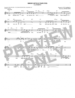 page one of Smoke Gets In Your Eyes (Lead Sheet / Fake Book)