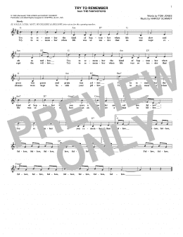 page one of Try To Remember (Lead Sheet / Fake Book)