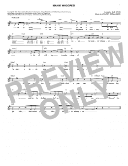 page one of Makin' Whoopee! (Lead Sheet / Fake Book)