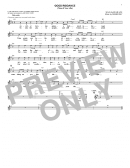 page one of Good Riddance (Time Of Your Life) (Lead Sheet / Fake Book)