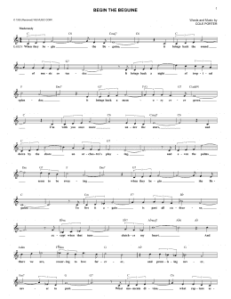 page one of Begin The Beguine (Lead Sheet / Fake Book)