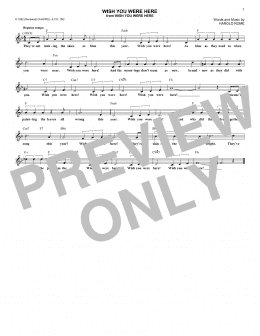 page one of Wish You Were Here (Lead Sheet / Fake Book)