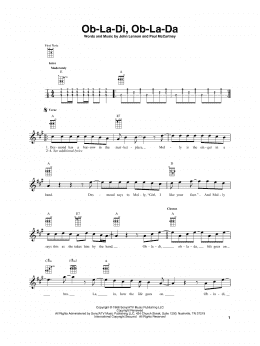 page one of Ob-La-Di, Ob-La-Da (Baritone Ukulele)