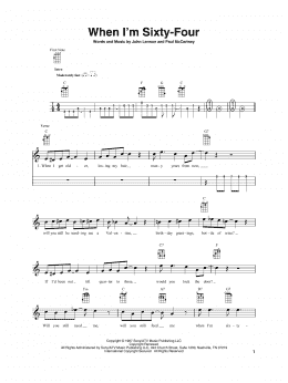 page one of When I'm Sixty-Four (Baritone Ukulele)