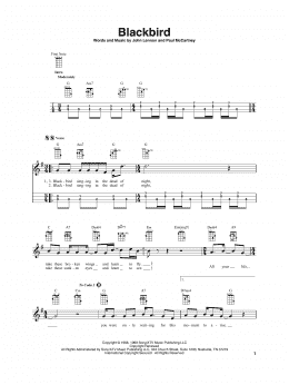 page one of Blackbird (Baritone Ukulele)