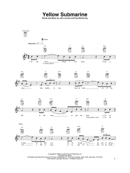 page one of Yellow Submarine (Baritone Ukulele)