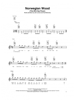 page one of Norwegian Wood (This Bird Has Flown) (Baritone Ukulele)