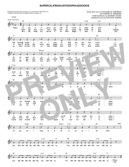 page one of Supercalifragilisticexpialidocious (from Mary Poppins) (Lead Sheet / Fake Book)